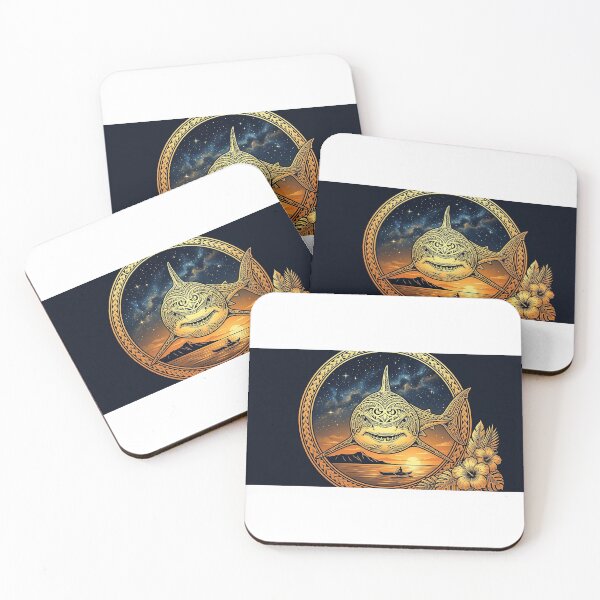 Artikelvorschau, Mystischer polynesischer Hai – Golden Tatau Art, Ocean Sunset Design entworfen und verkauft von Hawaii26.