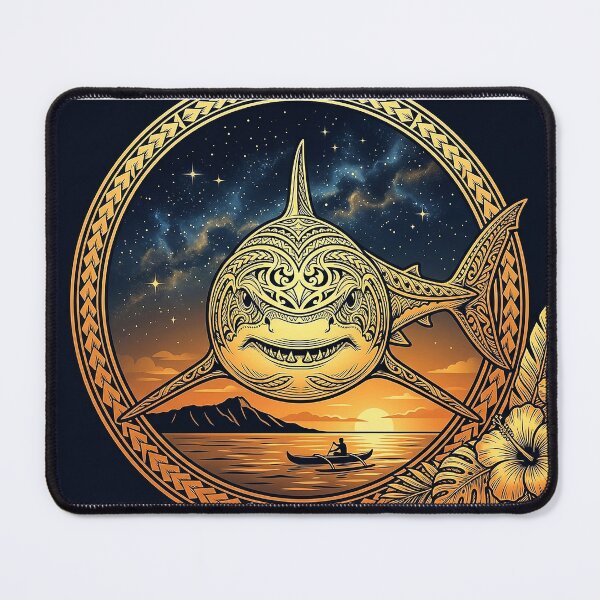 Item preview, Mystic Polynesian Shark — Golden Tatau Art, Ocean Sunset Design designed and sold by Hawaii26.
