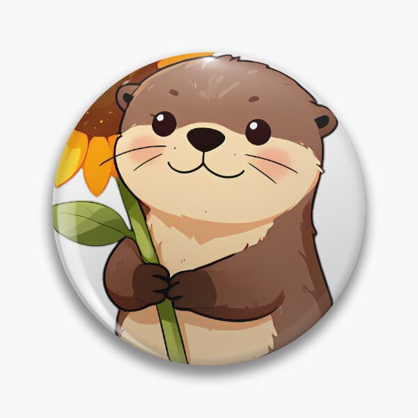 Item preview, Cute River Otter Hugging Sunflower designed and sold by pumsquare.