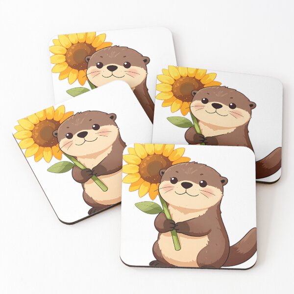 Item preview, Cute River Otter Hugging Sunflower designed and sold by pumsquare.