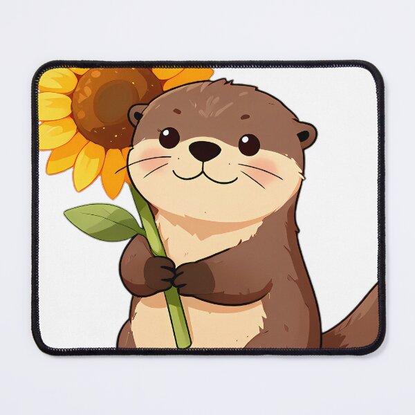 Item preview, Cute River Otter Hugging Sunflower designed and sold by pumsquare.