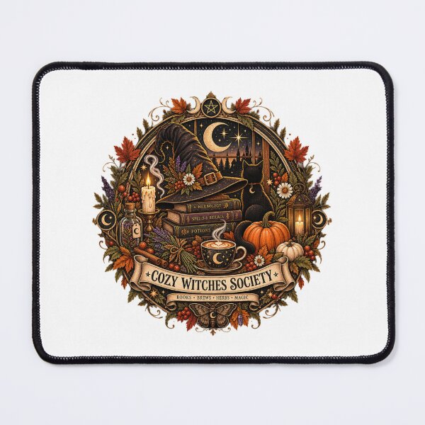Item preview, Cozy Witches Society Autumn Black Cat Emblem designed and sold by FestivityFinds.