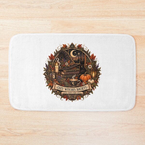 Item preview, Cozy Witches Society Autumn Black Cat Emblem designed and sold by FestivityFinds.