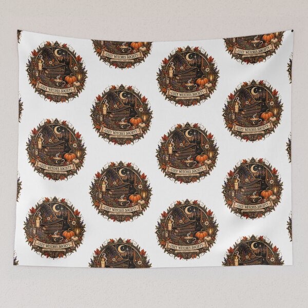 Item preview, Cozy Witches Society Autumn Black Cat Emblem designed and sold by FestivityFinds.
