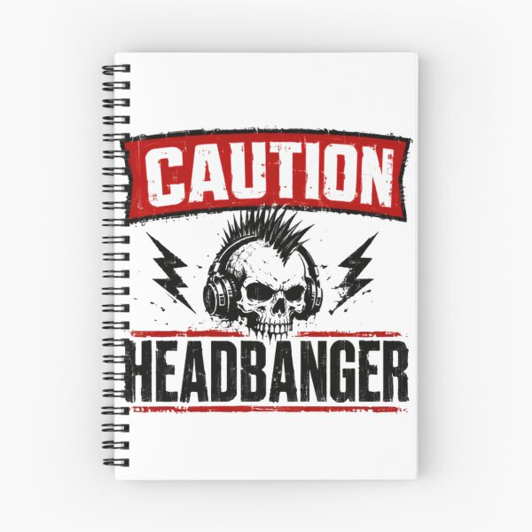 Item preview, Caution Headbanger Metalhead Rock Music Fan designed and sold by HumansStuck12.
