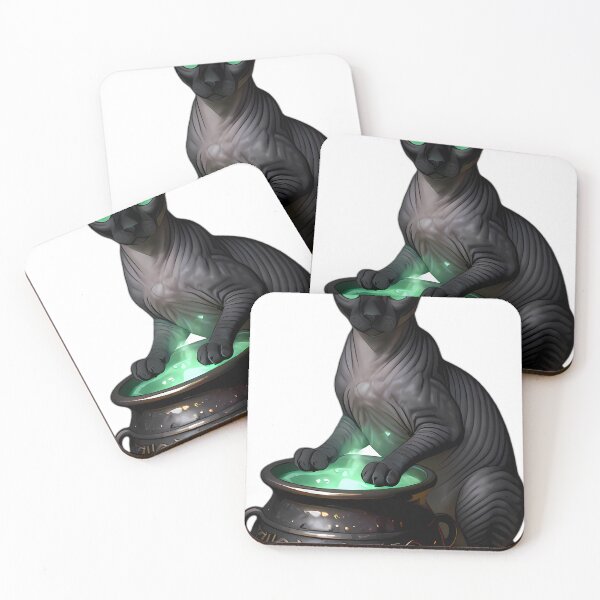 Item preview, Gothic Sphynx Cat Jade Elixir Cauldron designed and sold by IllumeInk.