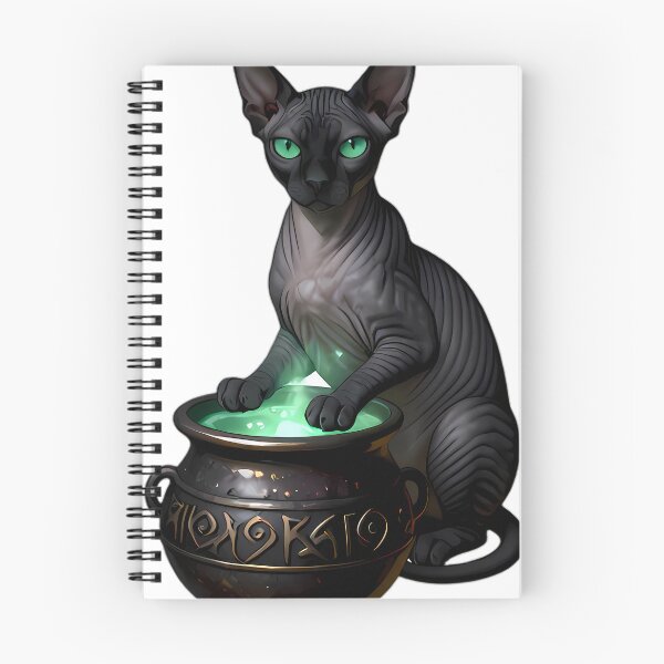 Item preview, Gothic Sphynx Cat Jade Elixir Cauldron designed and sold by IllumeInk.
