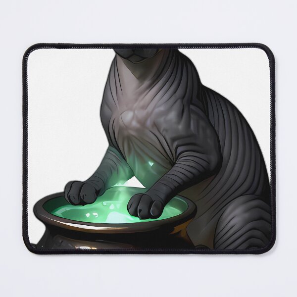 Item preview, Gothic Sphynx Cat Jade Elixir Cauldron designed and sold by IllumeInk.