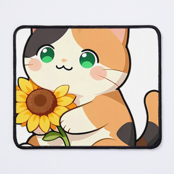 Item preview, Cute Calico Cat Hugging Bright Sunflower designed and sold by pumsquare.