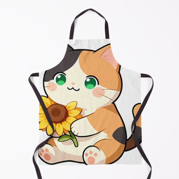 Item preview, Cute Calico Cat Hugging Bright Sunflower designed and sold by pumsquare.