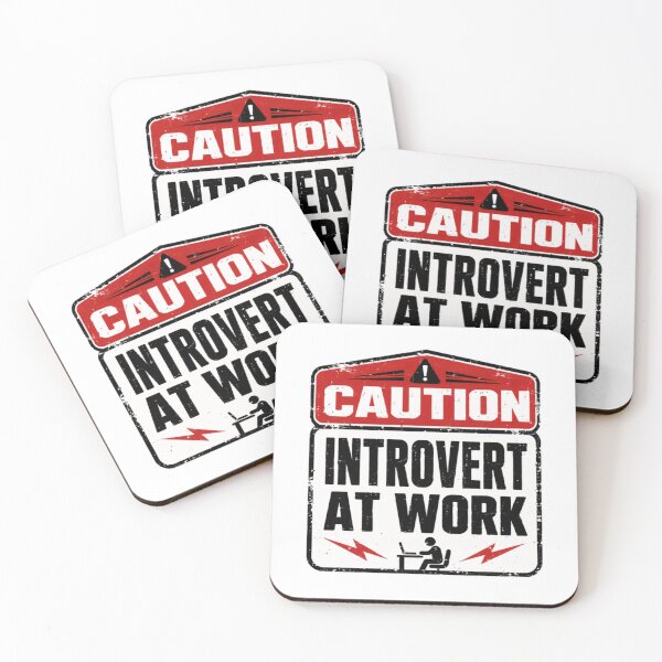 Item preview, Caution Introvert At Work Workplace Humor For Introverts designed and sold by HumansStuck12.
