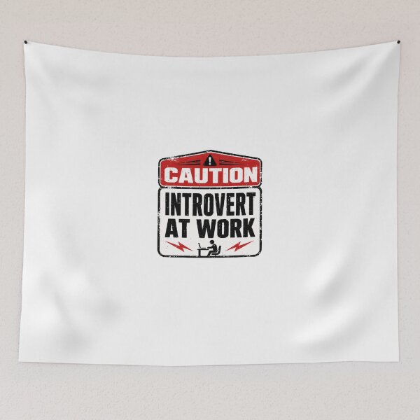 Item preview, Caution Introvert At Work Workplace Humor For Introverts designed and sold by HumansStuck12.