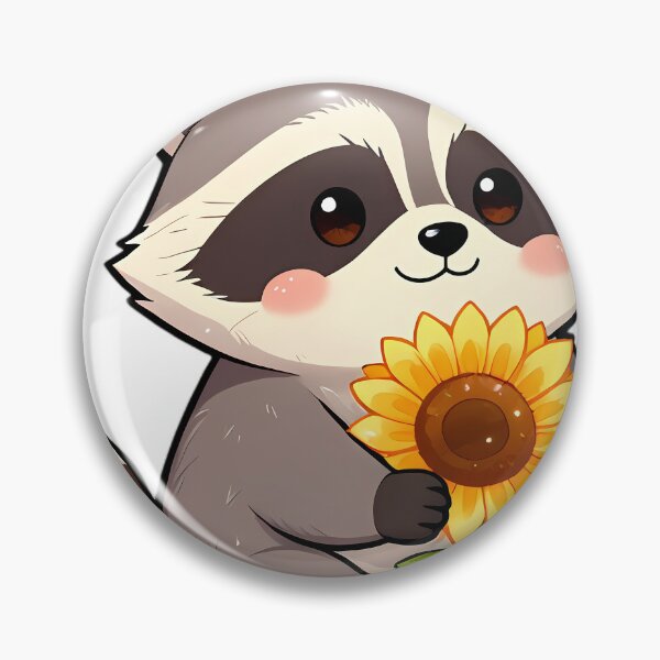 Item preview, Cute Baby Raccoon Hugging Sunflower designed and sold by pumsquare.