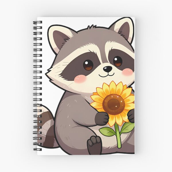 Item preview, Cute Baby Raccoon Hugging Sunflower designed and sold by pumsquare.