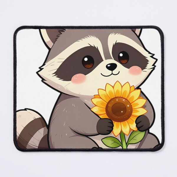 Item preview, Cute Baby Raccoon Hugging Sunflower designed and sold by pumsquare.