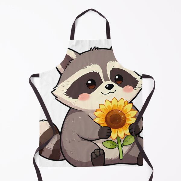 Item preview, Cute Baby Raccoon Hugging Sunflower designed and sold by pumsquare.