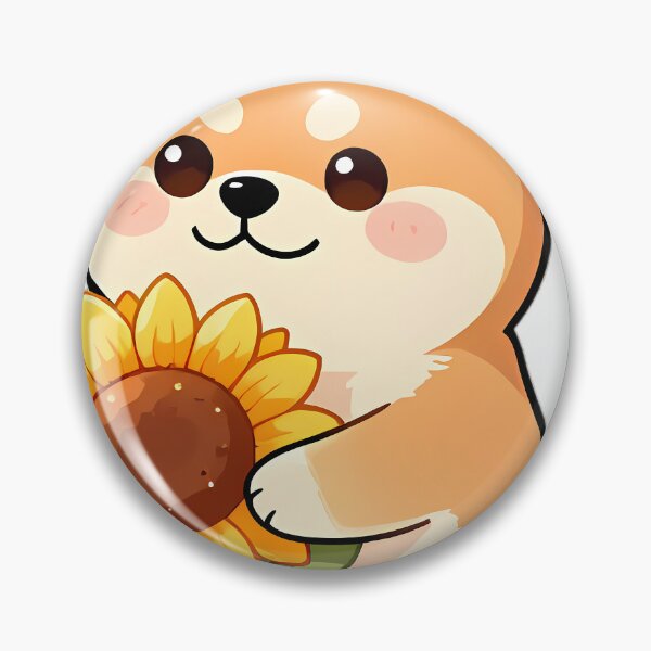 Item preview, Cute Shiba Inu Puppy Hugging Sunflower designed and sold by pumsquare.