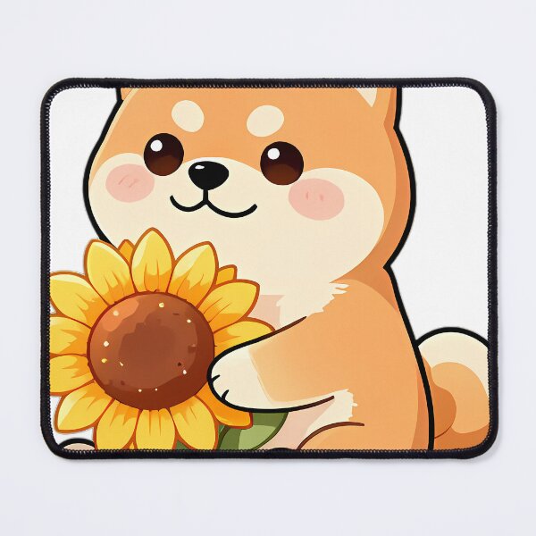 Item preview, Cute Shiba Inu Puppy Hugging Sunflower designed and sold by pumsquare.