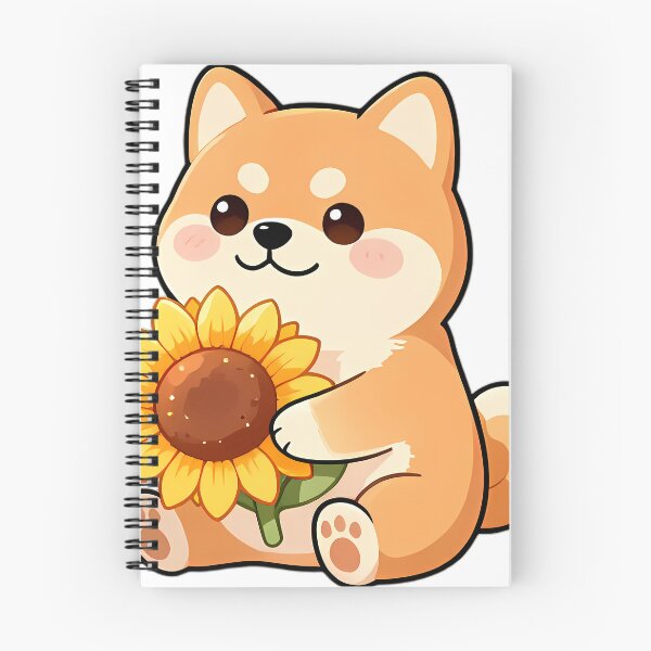 Item preview, Cute Shiba Inu Puppy Hugging Sunflower designed and sold by pumsquare.