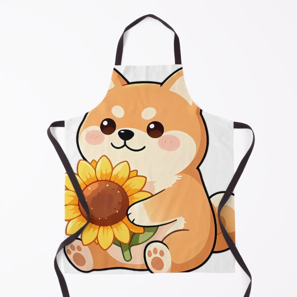 Item preview, Cute Shiba Inu Puppy Hugging Sunflower designed and sold by pumsquare.