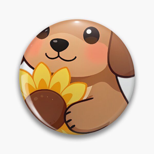Item preview, Cute Dachshund Puppy Hugging Sunflower designed and sold by pumsquare.