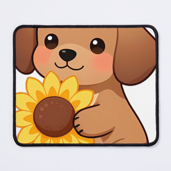 Item preview, Cute Dachshund Puppy Hugging Sunflower designed and sold by pumsquare.