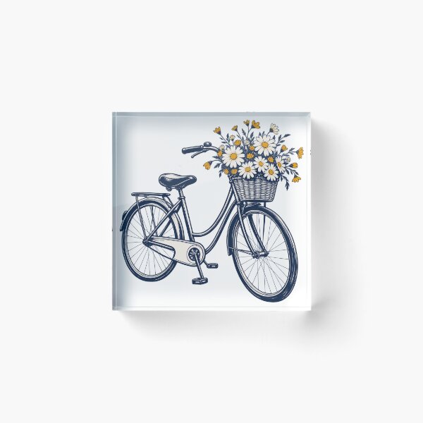 Item preview, Hand Drawn Bicycle With Flower Basket designed and sold by S06PMarketing.