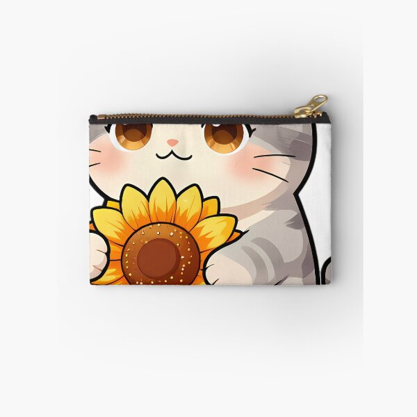 Item preview, Cute Scottish Fold Cat Hugging Sunflower designed and sold by pumsquare.