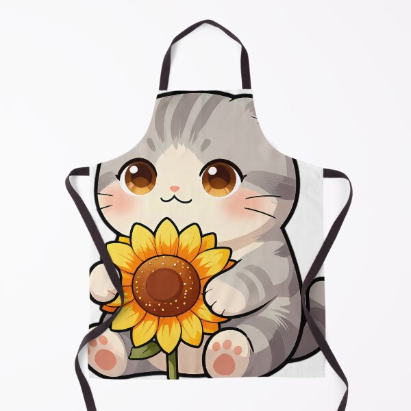 Item preview, Cute Scottish Fold Cat Hugging Sunflower designed and sold by pumsquare.