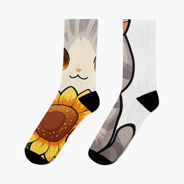 Item preview, Cute Scottish Fold Cat Hugging Sunflower designed and sold by pumsquare.