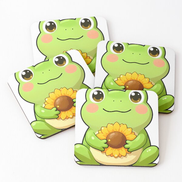 Item preview, Cute Tree Frog Hugging Sunflower designed and sold by pumsquare.