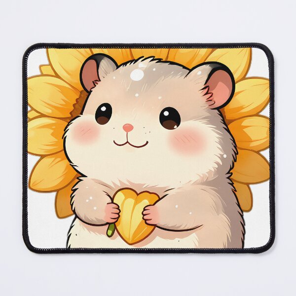 Item preview, Cute Tiny Hamster Holding Big Sunflower designed and sold by pumsquare.