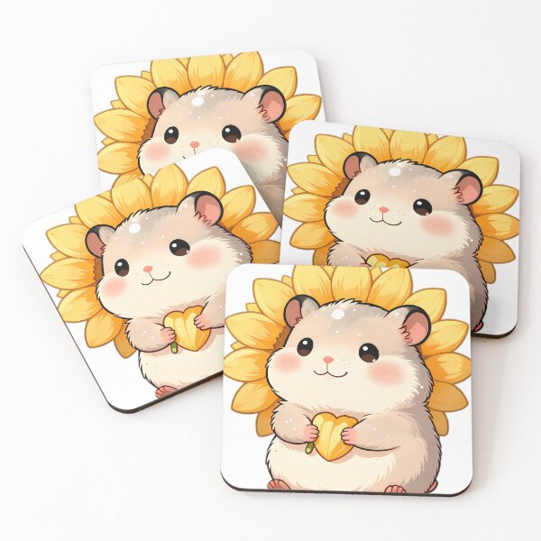 Item preview, Cute Tiny Hamster Holding Big Sunflower designed and sold by pumsquare.