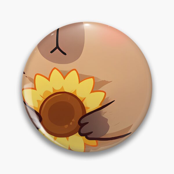 Item preview, Cute Baby Capybara Hugging Sunflower designed and sold by pumsquare.