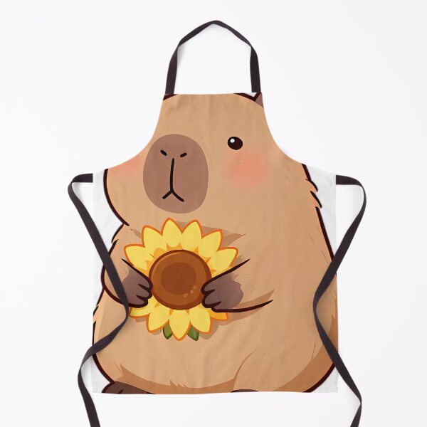 Item preview, Cute Baby Capybara Hugging Sunflower designed and sold by pumsquare.
