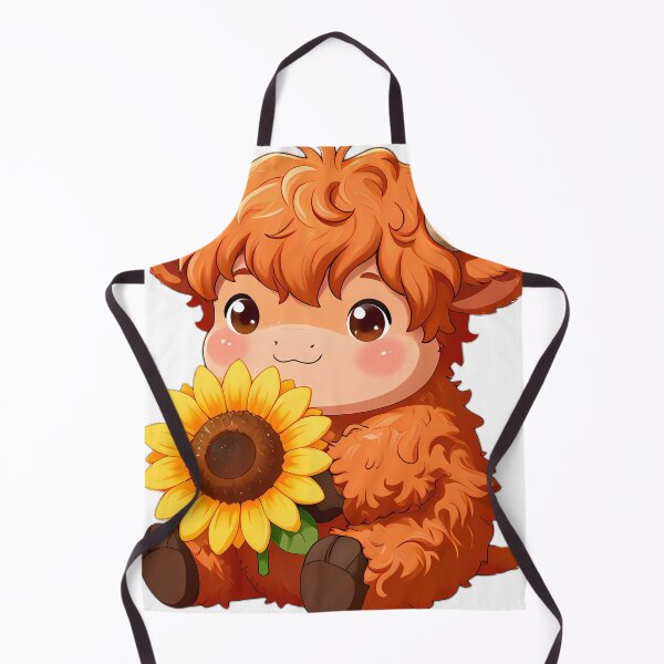 Item preview, Cute Highland Cow Calf Hugging Sunflower designed and sold by pumsquare.