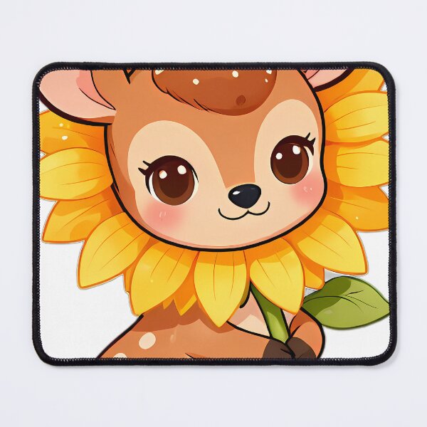 Item preview, Cute Baby Deer Fawn Hugging Sunflower designed and sold by pumsquare.