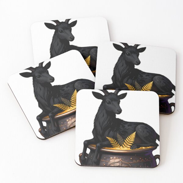 Item preview, Caldero gótico de ciervo negro y helecho dorado designed and sold by IllumeInk.