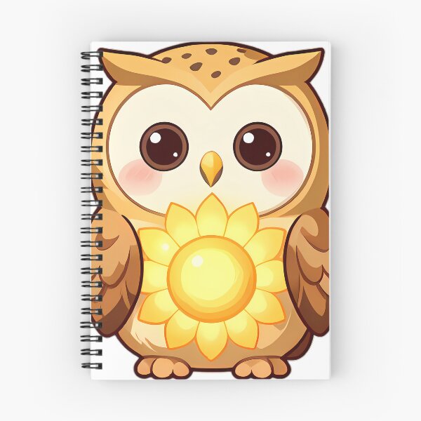 Item preview, Cute Barn Owl Holding Golden Sunflower designed and sold by pumsquare.