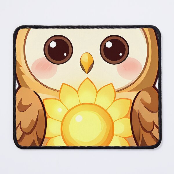 Item preview, Cute Barn Owl Holding Golden Sunflower designed and sold by pumsquare.
