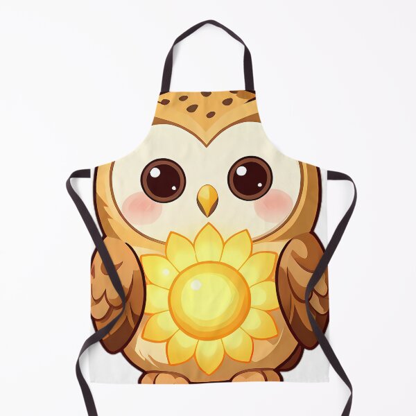 Item preview, Cute Barn Owl Holding Golden Sunflower designed and sold by pumsquare.