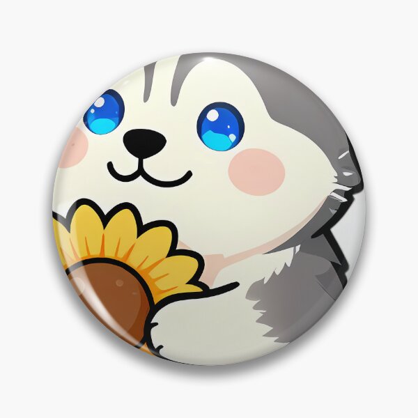 Item preview, Cute Siberian Husky Puppy Hugging Sunflower designed and sold by pumsquare.