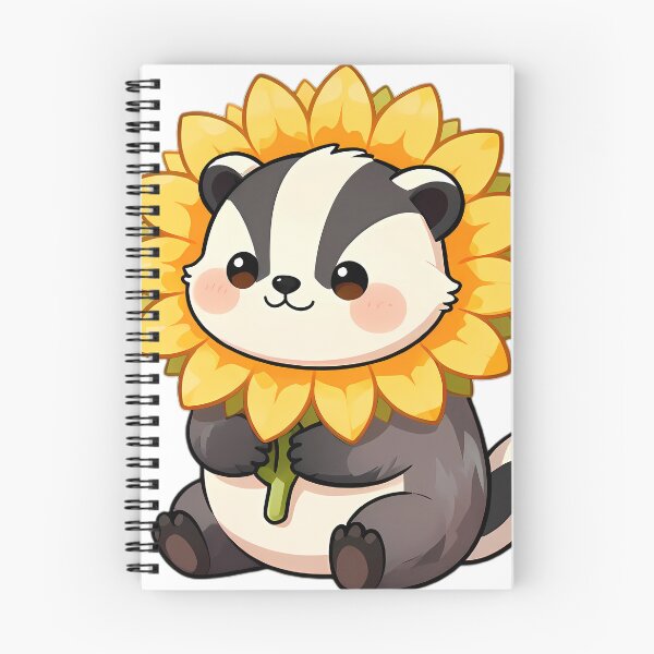 Item preview, Cute European Badger Hugging Sunflower designed and sold by pumsquare.