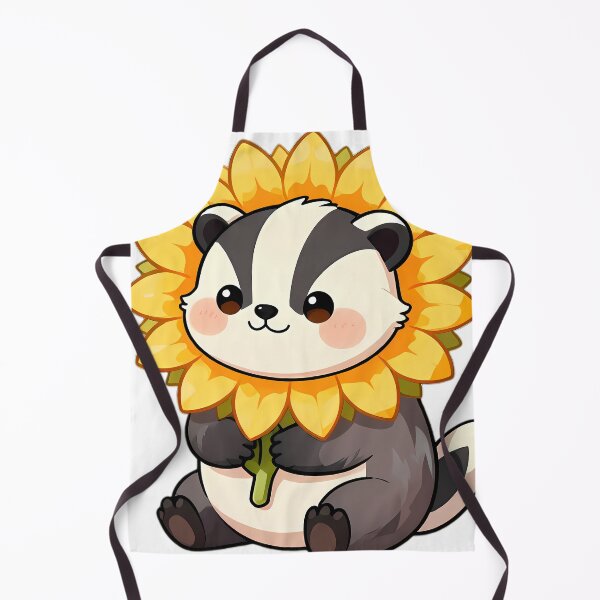 Item preview, Cute European Badger Hugging Sunflower designed and sold by pumsquare.