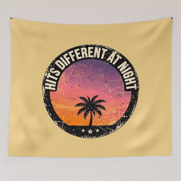 Item preview, Retro Sunset Palm Tree Badge designed and sold by PreeCha Art & Co..