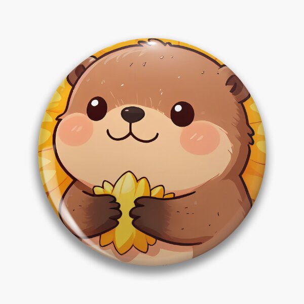 Item preview, Cute Baby Beaver Hugging Sunflower designed and sold by pumsquare.