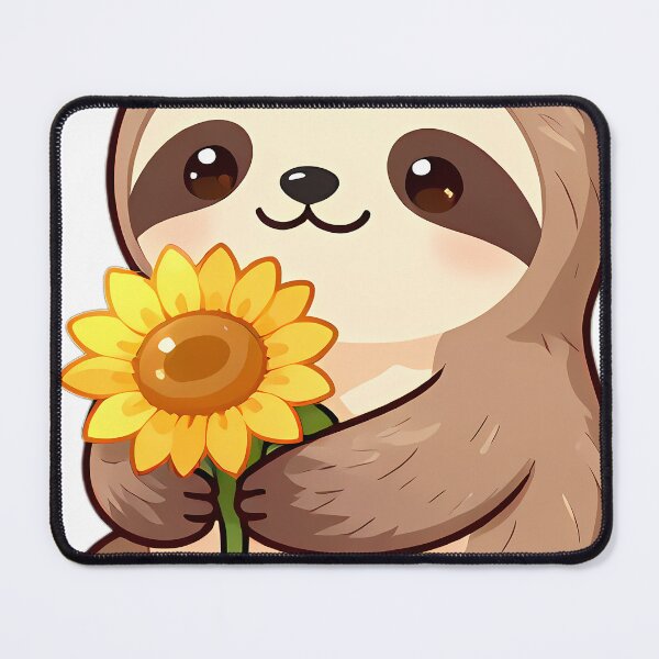 Item preview, Cute Baby Sloth Clutching Sunflower designed and sold by pumsquare.