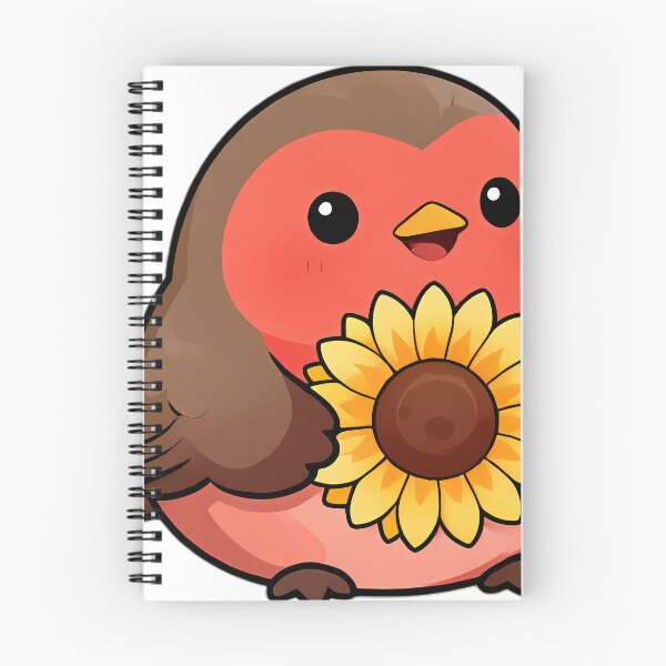 Item preview, Cute Red Robin Songbird with Sunflower designed and sold by pumsquare.