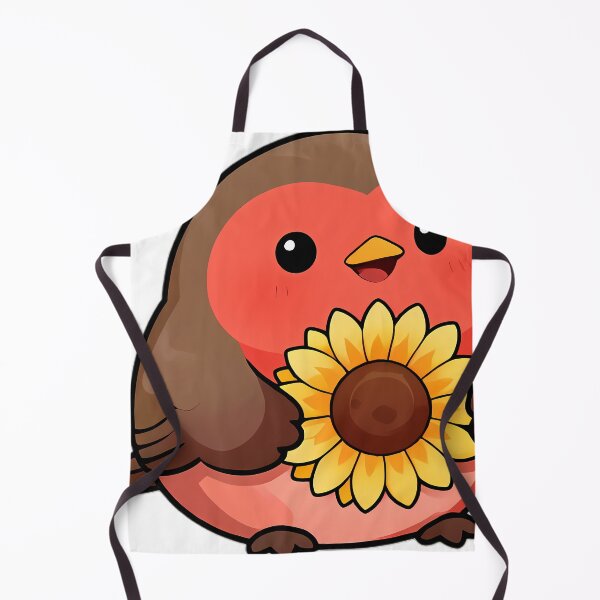 Item preview, Cute Red Robin Songbird with Sunflower designed and sold by pumsquare.
