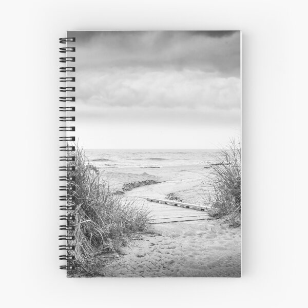 Item preview, Lake Michigan grassy beach in Sheboygan black and white designed and sold by TerraMediaLLC.
